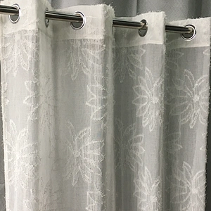 well designed fashion white chiffon curtains sheer flower patten curtains from china