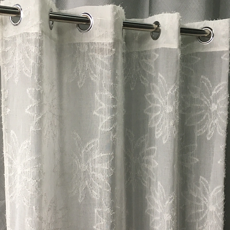 well designed fashion white chiffon curtains sheer flower patten curtains from china