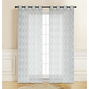 well designed fashion white flax curtain  sheer flower patten curtains from china