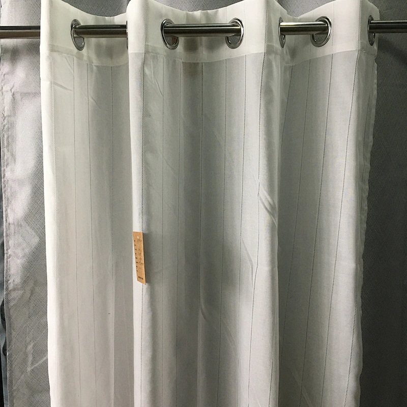 elegant style stripe linen looked polyester grommets window sheer  curtains