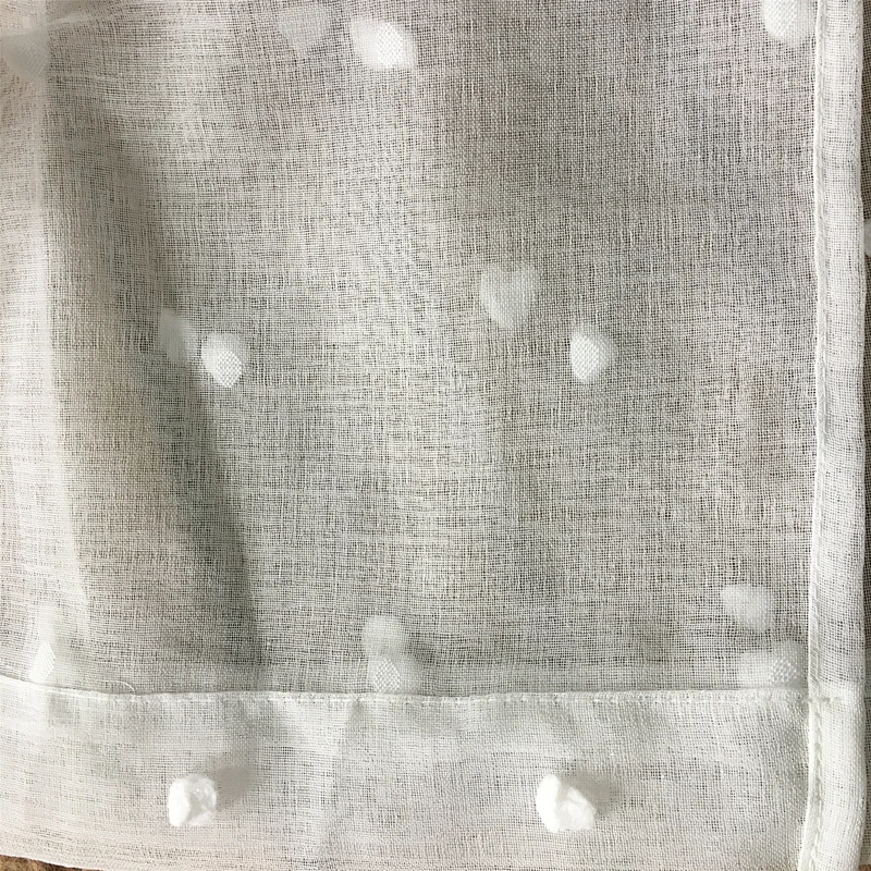 white pattern Pompom  grommets sheer curtain for bedroom from china