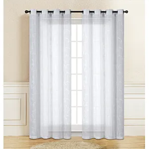 sheer Embroidery Curtains for Living Room macrame classic patten design