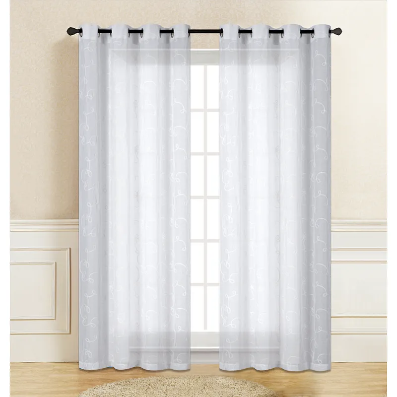 sheer Embroidery Curtains for Living Room macrame classic patten design
