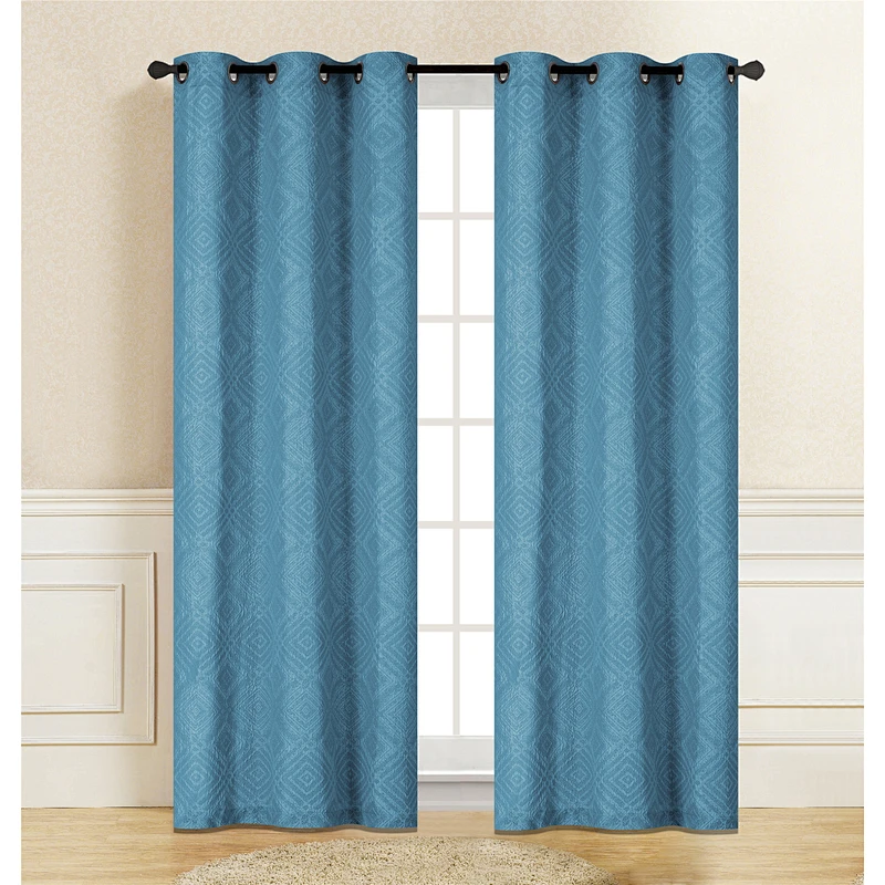 Simple squra design double layers crinkle curtains in northern Europe