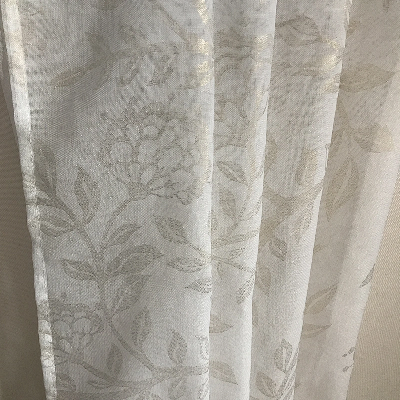 modern metallic shiny hand block leave print gold glitter foil curtain for home decoration