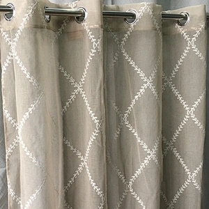 wholesale ready made embroidery macrame curtain  for the living room