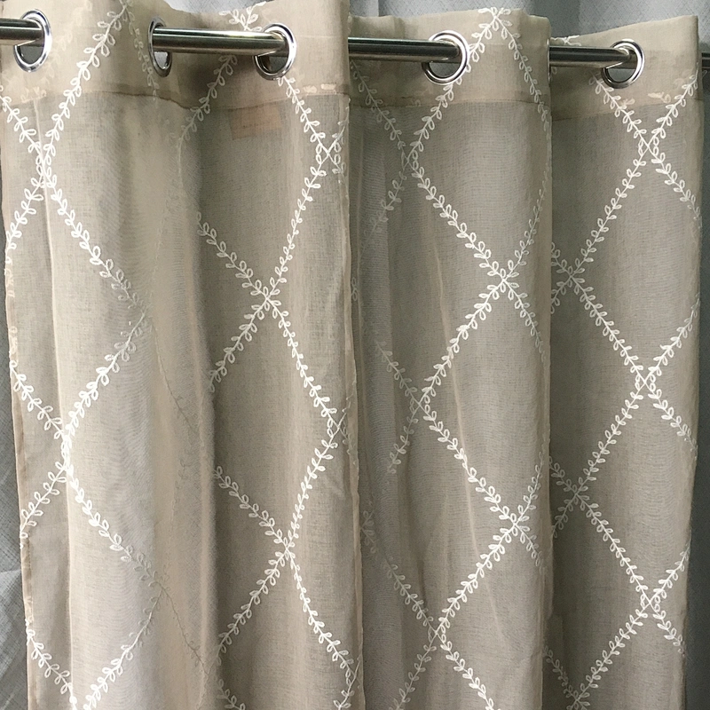 wholesale ready made embroidery macrame curtain  for the living room
