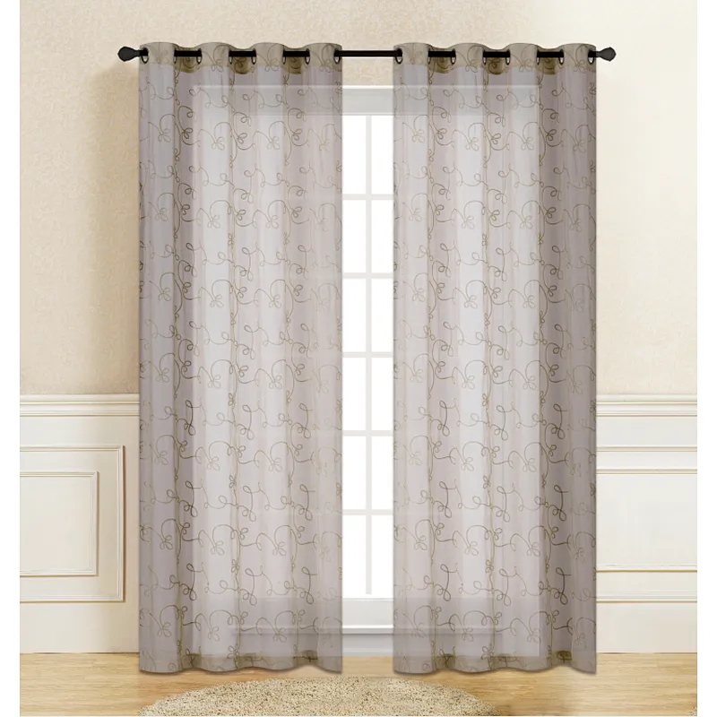 sheer Embroidery Curtains for Living Room macrame classic patten design