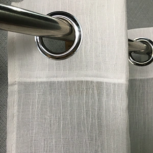 2020 new style stripe  cotton linen look grommets  window sheer window curtain