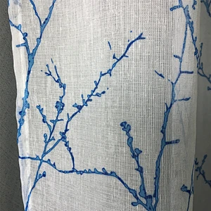 100% polyester fabric good quality sheer window curtain textile home  dolly sheer printed