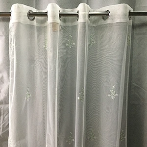 New design small floral embroidered sheer curtains  for home