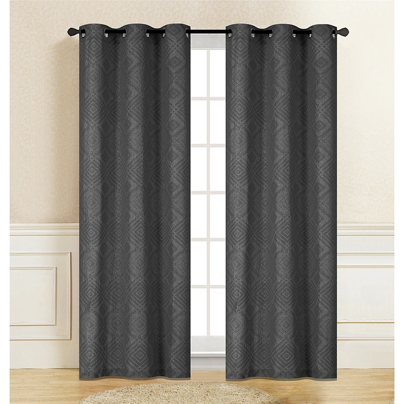 Simple squra design double layers crinkle curtains in northern Europe