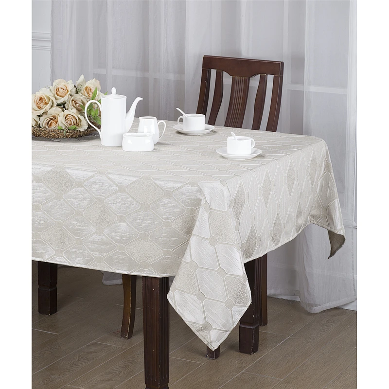 eco friendly polyester rectangle wooden design picnic camping table cloth home decoration dinner table cover