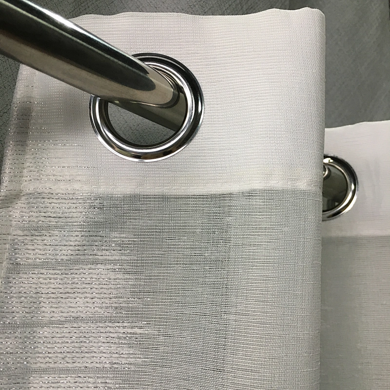 Customized home hotel polyester  white sheer fabric curtains smoke curtains with fancy design