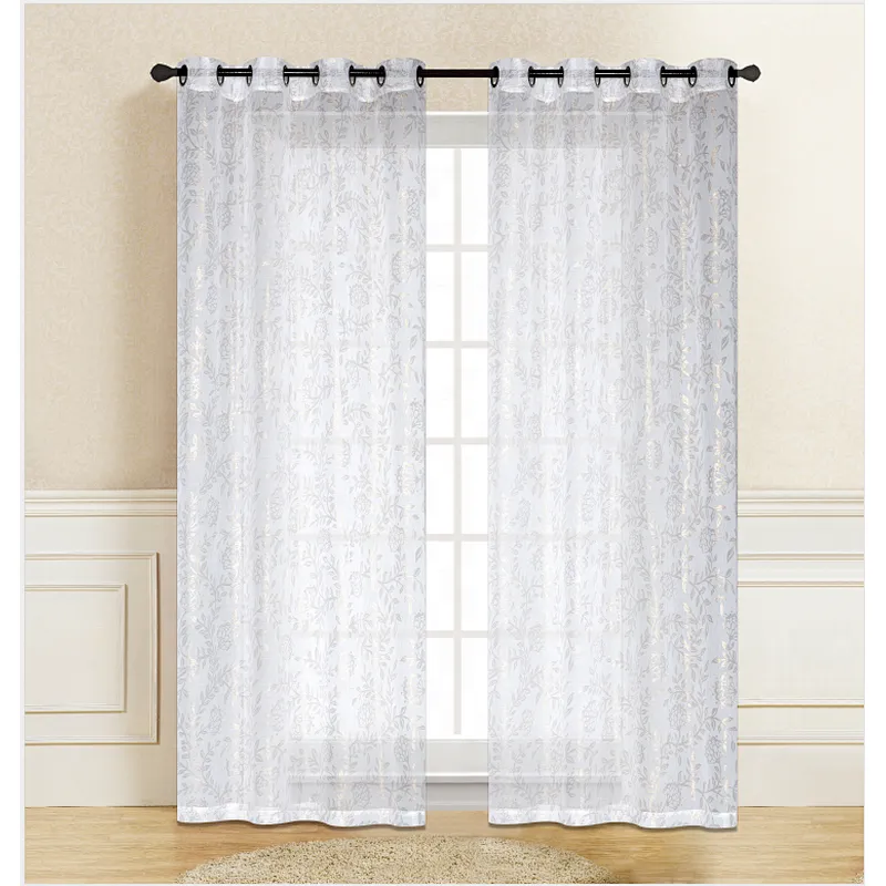 modern metallic shiny hand block leave print gold glitter foil curtain for home decoration