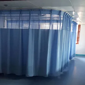 Clinic Hospital Bed Partition Curtain 100% Polyester stripe medical  bed curtains
