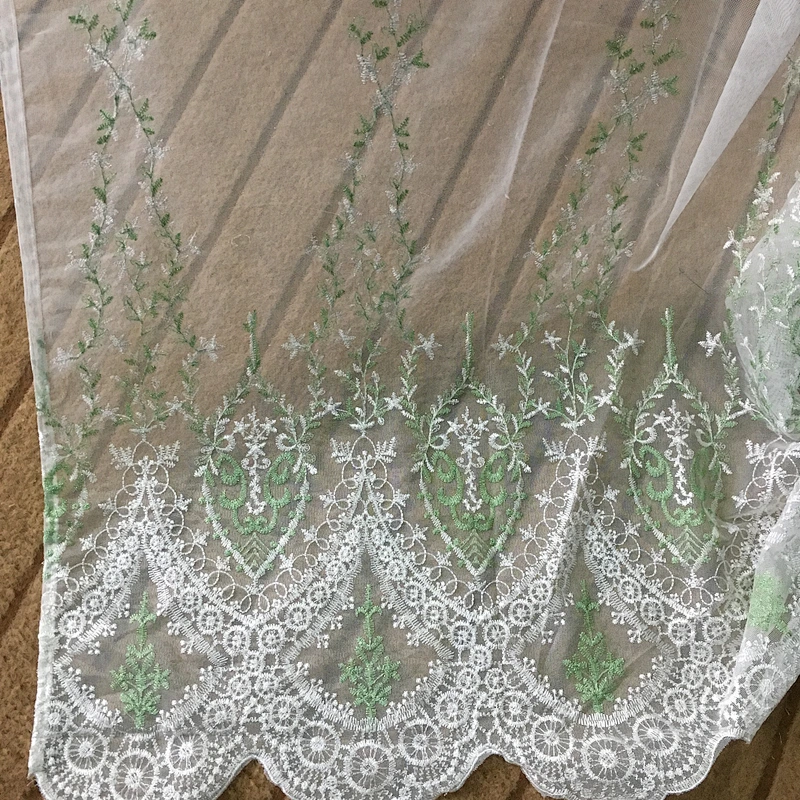 New design small floral embroidered sheer curtains  for home