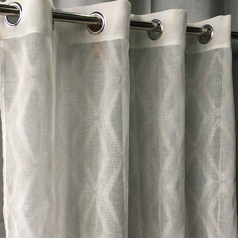 2020 fashion geometric design pattern polyester sheer window curtains with good price