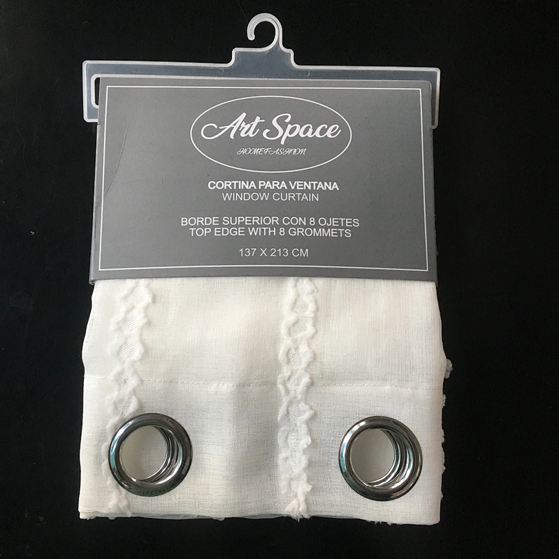 Beautiful Christmas Curtain Grommet Top Linen Tulle Sheer Stitch Curtain For Hotel