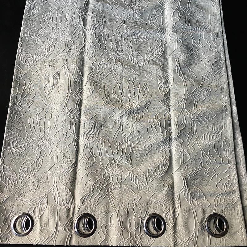 jacquard leaf patten window curtain for living room