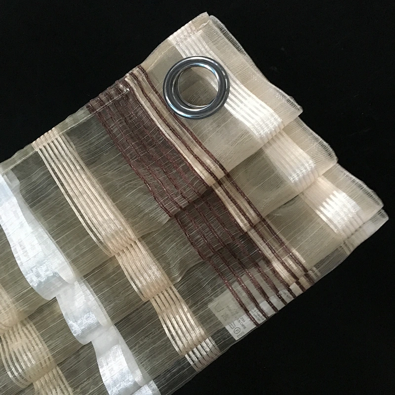 New Design Hot Foil Gold Stamping Curtain  Printing Sheer Fabric Curtain Made In China