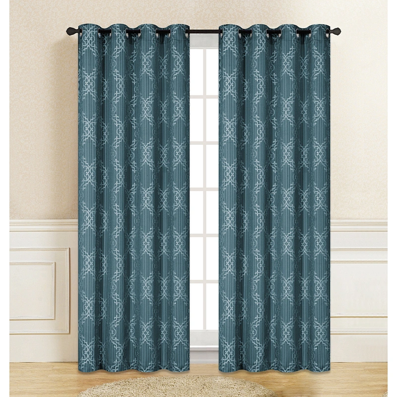 100% polyester atmosphere fashion curtain polyester jacquard curtain for living room and hotel