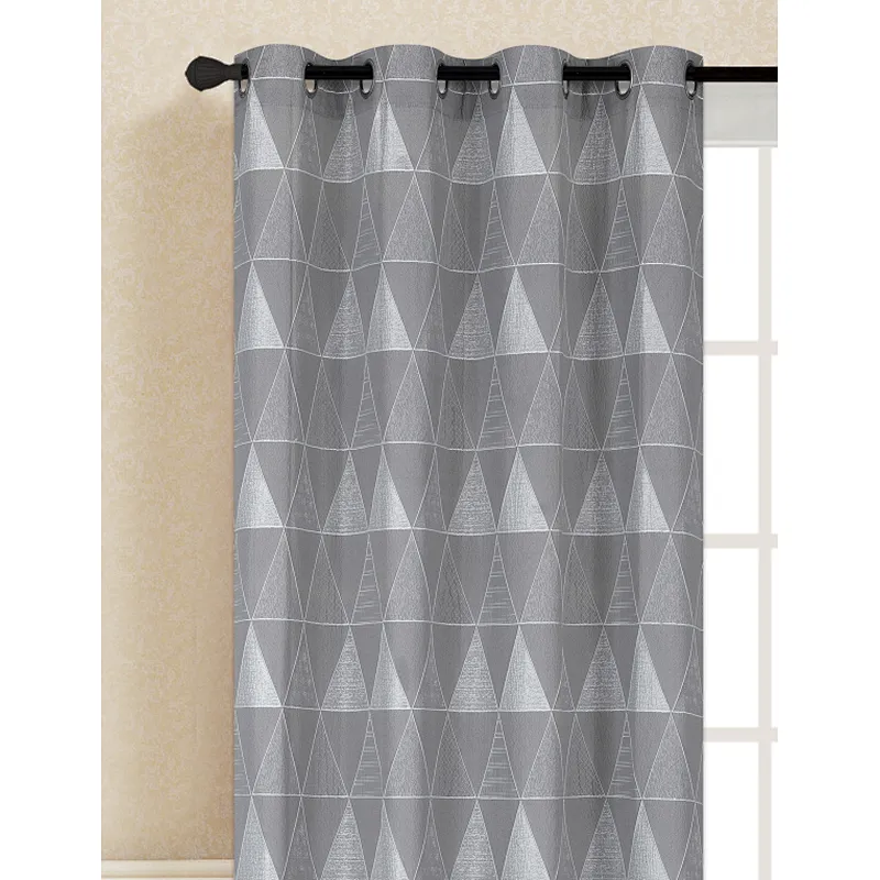 fashion style jacquard flock curtain 100% polyester window curtain with good service after sale