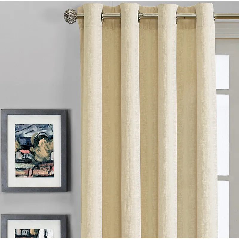 Nordic geometric curtain cotton linen light shading blackout curtain for living room