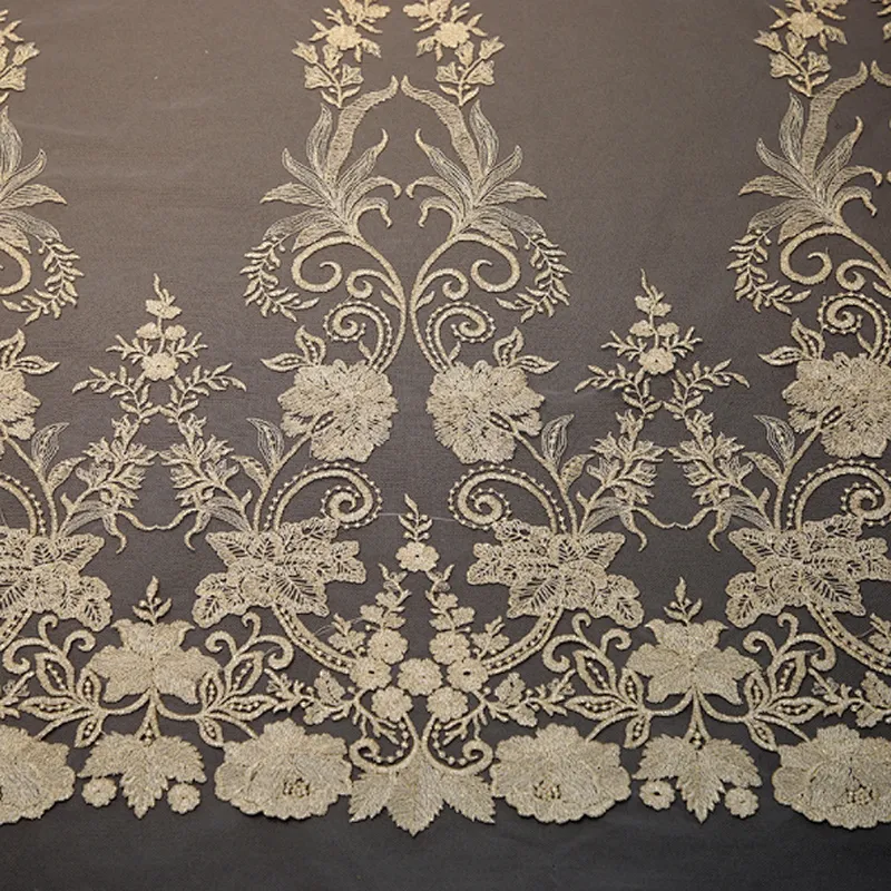 3D flower embroidery mesh african lace fabric nigerian lace fabric 2019 for bride wedding dress