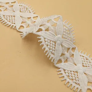 Factory Directly Provide African Flower Polyester Chemical  lace For Women Wedding Dress Lace