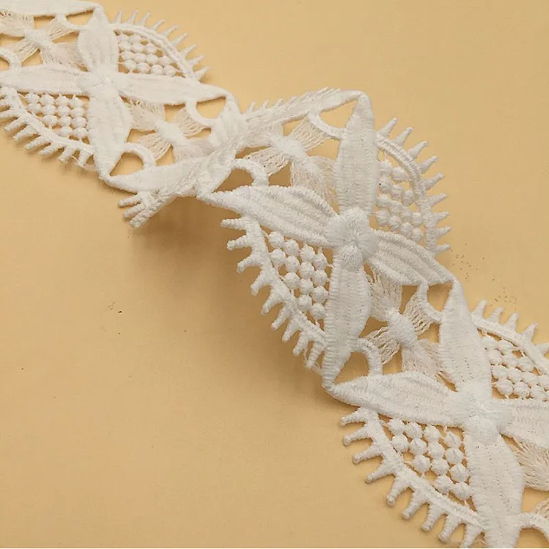 Factory Directly Provide African Flower Polyester Chemical  lace For Women Wedding Dress Lace