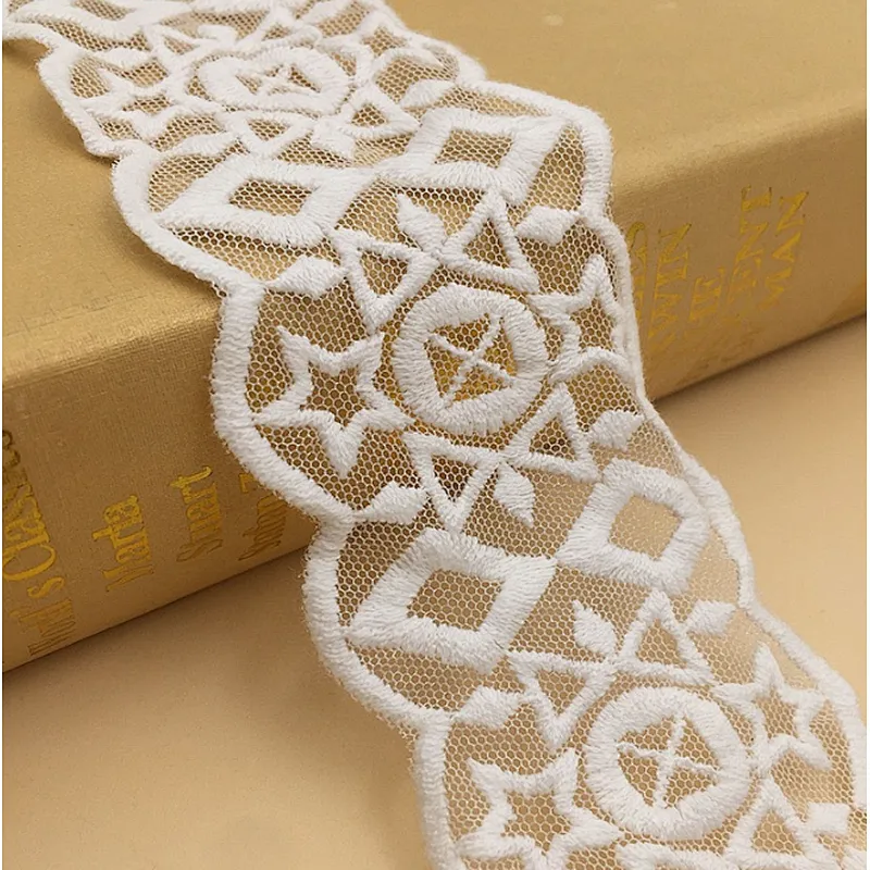 new style nylon net embroidery lace trim water soluble lace fabric