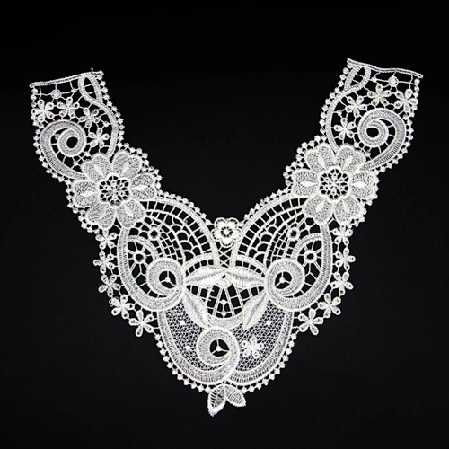 12cm Various Brilliant Flower Patterns V Shaped Milk Yarn Collar Lace