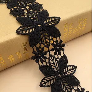 cotton embroidery bridal lace trim water soluble embroidered chemical lace trimming embroidery lace