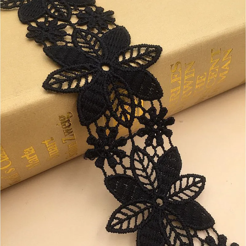 cotton embroidery bridal lace trim water soluble embroidered chemical lace trimming embroidery lace