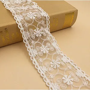 new style nylon net embroidery lace trim water soluble lace fabric