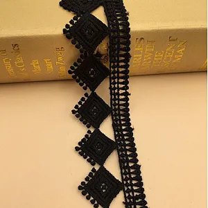 wholesale 4cm african style french polyester chemical lace for clothing, guipure lace trim