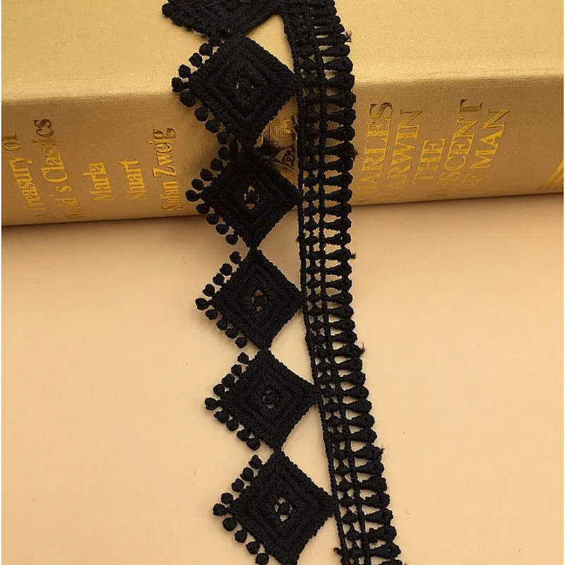 wholesale 4cm african style french polyester chemical lace for clothing, guipure lace trim