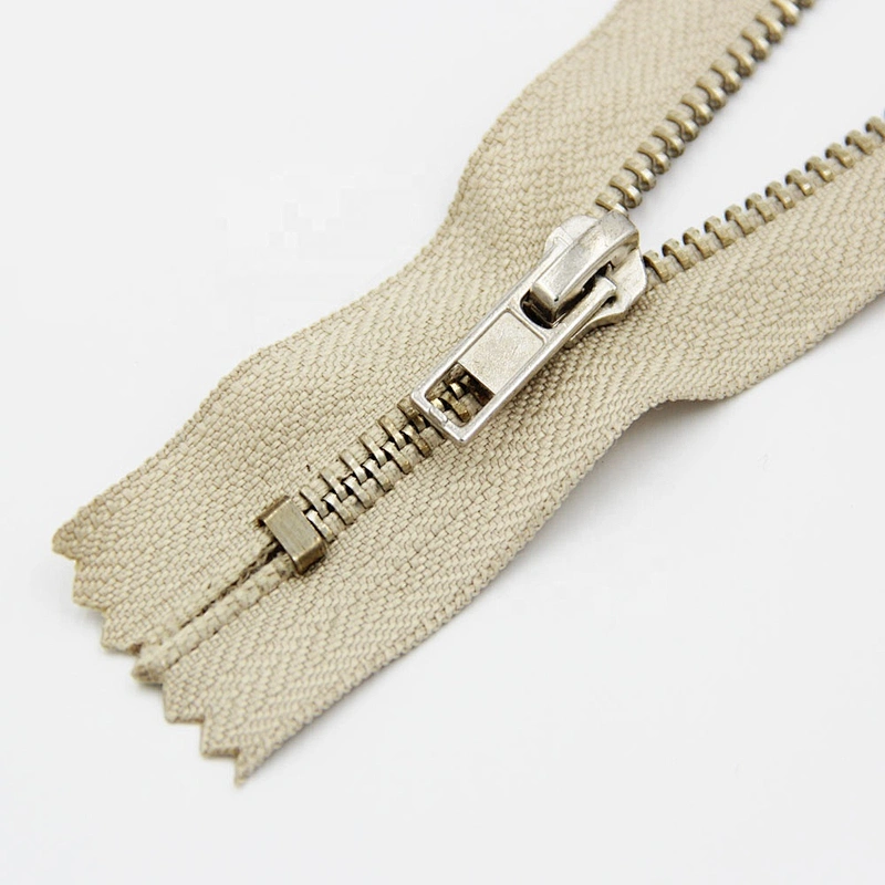 4# Gunmetal Customized Logo Metal Zipper For Jeans