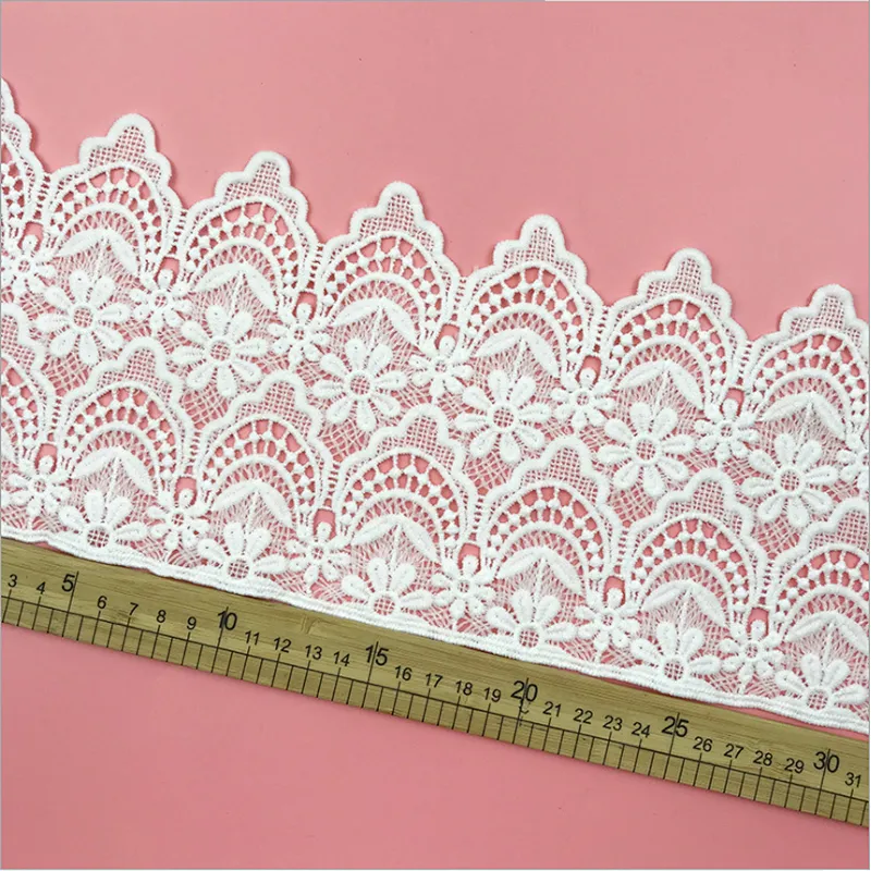 New design french hollow lace Garment home Mesh designs polyester embroidery lace for dress