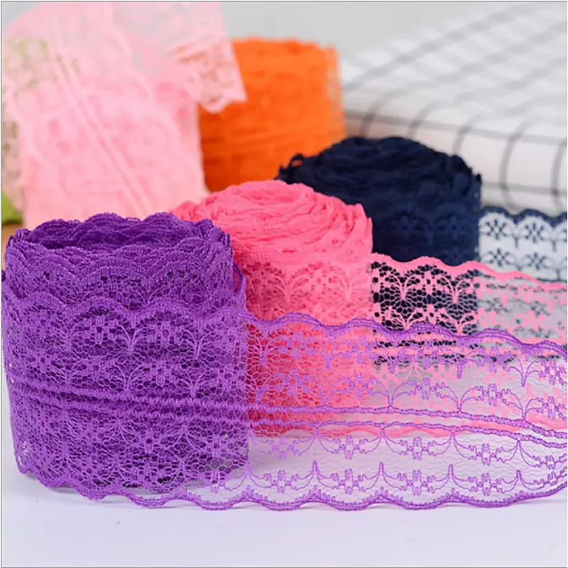 4.5cm no-elsatic nylon lingerie lace for Pillow Decoration
