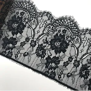Fashion hot sale 29*300cm 100%  nylon french eyelash lace trim