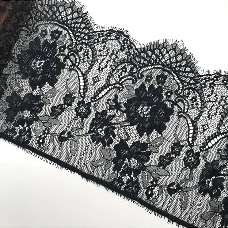 Fashion hot sale 29*300cm 100%  nylon french eyelash lace trim