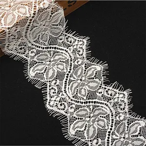 Fashion hot sale 10.5*300cm 100%  nylon french eyelash lace trim