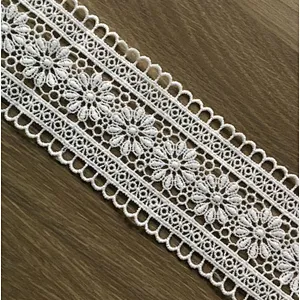 french wholesale Bilateral 5CM polyester chemical embroidery lace designs