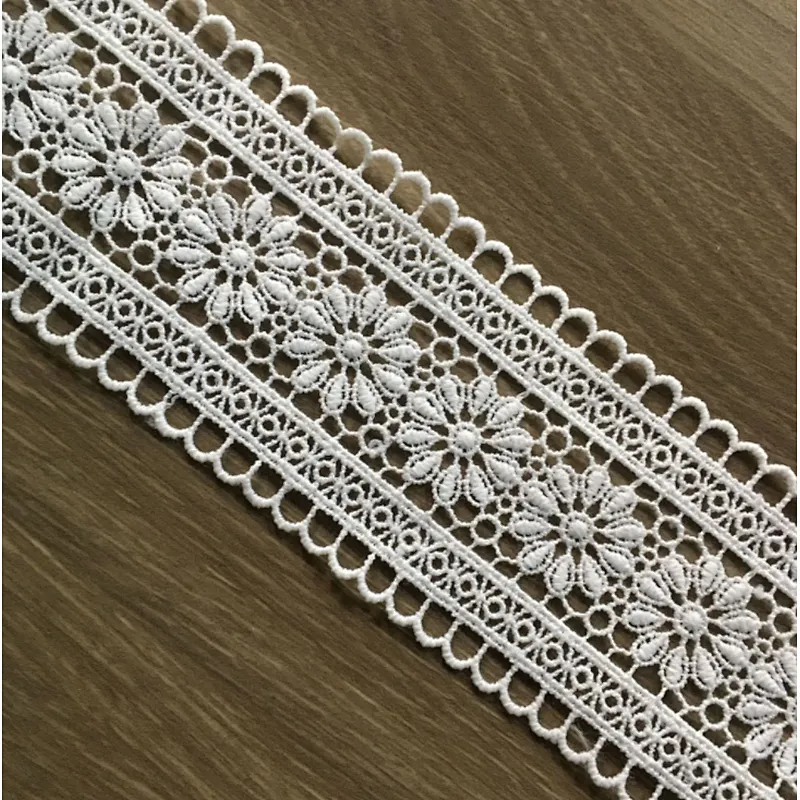 french wholesale Bilateral 5CM polyester chemical embroidery lace designs