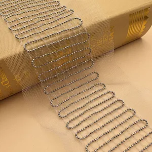 french fashion metal chain net lace for women dress