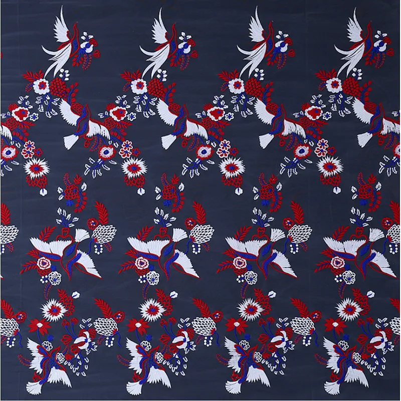 Beautifical african french lace fabric bird pattern lace  embroidery fabric mesh lace fabrics