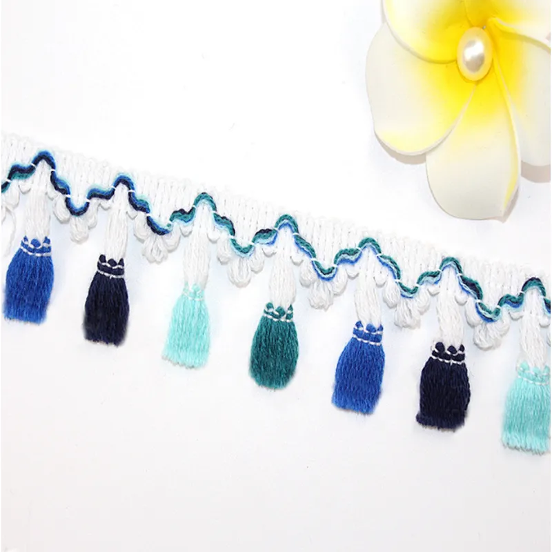 wholesale french 4.5cm  high quality colors thin tassel lace trim for garment accessories