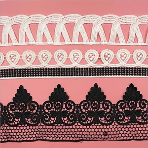 Hot sale french different design hollow lace Garment home Mesh designs polyester embroidery lace for dress